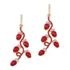 Pendientes de aleación de Navidad de diseño creativo de moda estilo europeo y americano, personalidad, lineales irregulares, hoja larga, incrustados con diamantes de colores