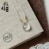 Colar com Pingente de Cabeça de Gato Pedra Olho de Gato Corda Trançada, Corrente Multicolorida Fofa para Clavícula de Gato, Acessórios Simples para Meninas, Atacado