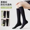 Calcetines de compresión para pantorrillas para mujer, calcetines largos de alta presión para adelgazar que llegan por encima de la rodilla, finos de estilo JK blanco, combinados con zapatos pequeños de cuero, calcetines de media pierna para primavera y verano