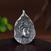 Colgante de Relieve de Estatua de Buda de Plata Pura Rey Ciervo Dorado con Wutai Wenshu, Putuo Guanyin, Emei Puxian, Jiuhua Ksitigarbha