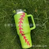 Taza Aislada de Acero Inoxidable 304 con Asa, Serie de Béisbol de Primera Generación de 40 oz con Popote, Taza de Hielo para Mantener Frío Montable en Coche