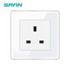 Hong Kong e Macau usb 13A britânico plug-in chapeado vidro temperado interruptor elétrico painel de lâmpada interruptor padrão britânico plug-in Su Typec