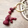 Colgante Llavero de Cinabrio de Alto Contenido Loto de Cinabrio Pixiu Llavero Arena Dorada Morada Colgante para Cadena de Bolso de Teléfono Móvil de Buena Suerte