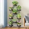 Soporte para Flores para Sala de Estar, de Pie, Móvil con Ruedas, Soporte Multifuncional de Hierro Forjado para Plantas Verdes, Soporte para Flores de Balcón