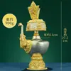 Adornos de Olla Pemba Hechos a Mano en Nepal Cobre Dorado Plata Tallado Purificador de Agua Adornos de Olla Pemba para el Hogar en Interiores