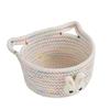Cesta de almacenamiento con dibujos animados, artículos de escritorio, aperitivos, juguetes, cesta de almacenamiento de cuerda de algodón de colores, cesta de almacenamiento tejida con cuerda de algodón de conejo