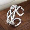Anillo de pareja simple y moderno tejido enrollado multicapa estilo coreano ins japonés y coreano calado entretejido brillante anillo abierto