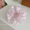 Scrunchie Fofo de Malha Estrelada com Strass Estilo Coreano para o Verão, Realça o Volume do Cabelo, Elástico de Cabelo Estilo Preguiçoso