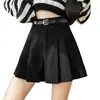 Shorts de Veludo Plus Size Feminino Outono Inverno Cintura Alta Calças Outerwear Saia Casual Linha A Soltos Pequenos Shorts Plissados