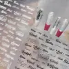 Tomoni Pegatinas para Uñas Finas y Flexibles Estilo Trendy Pegatinas para Uñas Decoraciones Modernas Simples Florales de Letras para Uñas