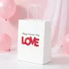 Bolsa de Regalo para el Día de San Valentín, Bolsa Tote Corazón de Amor, Recuerdo de Boda, Empaque de Regalo para el Día de la Madre, Bolsa de Papel Kraft, Bolsa de Empaque