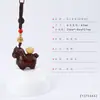 Cadena para Teléfono Móvil con Borla Colgante Caballo del Zodiaco de Madera de Durazno Sándalo Verde Llavero para Hacerse Rico Rápido Encanto de Bolsa de Buena Suerte Año del Caballo