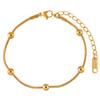 Pulseira de Contas Corrente Osso de Cobra Simples Versátil Estilo Francês Luxo Leve para Mulheres, Aço Titânio PVD Ouro Verdadeiro