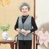 Chaleco de Otoño e Invierno para Mamá Chaleco Ropa Exterior para Mujer Talla Grande Cardigan de Punto para Mediana Edad y Adulto Mayor Chaleco de la Abuela Suéter Cardigan