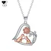 Knn-314 Collar con Colgante de Perro y Margarita Estilo Pastoral para Mujer, Joyería Transfronteriza, Accesorios de Oro Rosa al por Mayor