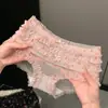 Braguitas de Encaje Floral Completo Estilo Chica Francesa para Mujer 2026 Nuevas de Cintura Media con Lazo Triángulo Ligeras