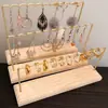 Soporte de Exhibición y Almacenamiento de Aretes de Madera Maciza, Soporte de Aretes de Metal, Exhibidor de Joyería para Mujeres, Soporte de Moda de Perlas