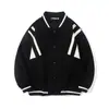 Moda Otoño e Invierno para Hombre Chaqueta de Béisbol Versátil Bloque de Color High Street Retro Americano Fresca Chaqueta de Piloto Abrigo Holgado