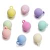 Macaron color flocado cuentas con orificio para colgar felpa con orificio cuentas redondas diy accesorios para tocado cadena para teléfono móvil nuevo de fábrica