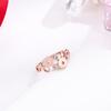 Nuevo Anillo de Acero de Titanio Oro Rosa Texto Romano Moda para Mujer Hueco Simple Atmosférico Anillo de Pareja Venta al por Mayor