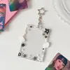 Portatarjetas Estilo Coreano Ángel Estrella Portatarjetas de 3 pulgadas Estuche Duro Tarjeta de Autobús Tarjeta de Comida Colgante de Exhibición para Mochila