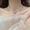 Collar Magnético de Amor Estilo Retro Francés Cadena Ligera de Clavícula Moda Versátil Collar de Temperamento