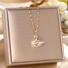 Estilo coreano Internet Celebrant Live Titanium Colar de Aço Colar Mulheres Vento Frio Full Diamond Swan Trendy Estudante Pingente personalizado clavícula corrente joias