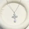 Collar de cadena para clavícula Saturno gota de agua con microincrustaciones de circonita, dulce y femenino, microincrustaciones de circonita, femenino, lujo ligero, versátil, de alta gama, súper brillante, moderno