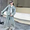 Conjunto Jeans Feminino Primavera/Outono 2026 Novo Estilo Coreano Moda Casual Tendência Design Conjunto de Duas Peças Tendência