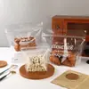 Saco Embalagem Personalizado para Pão de Forma com Fechamento Automático Sacola Transparente para Croissant Mochi Saco Stand-Up Sacola com Zíper Selado