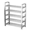 Zapatero de acero inoxidable, multicapa, simple, para entrada del hogar, dormitorio estudiantil, apartamento de alquiler, almacenamiento económico