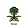 Emblema Nacional da Arábia Saudita Insígnia Adesivo de Telefone Padrão Palmeira Faca Curva Insígnia de Metal Presente Comemorativo Fonte de Fábrica Transfronteiriça