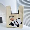 Diseño original bolsa tejida de flor de panda gigante bolso de mano para padres e hijos bolsa tipo chaleco bolso tejido bolsa de regalo