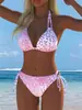 Bikini Separado de Verano 2027 Europeo y Americano Transfronterizo para Mujer Sexy Estampado con Tirantes Playa Casual Traje de Baño