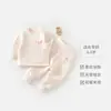 Conjunto de Ropa Interior Térmica para Bebés y Niños, Ropa Interior Térmica Fina Acolchada de Algodón para Niñas y Niños, Ropa de Dormir para el Hogar para Otoño e Invierno