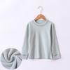Ropa interior térmica de terciopelo de doble cara para niños, parte superior calefactora gruesa con forro polar para niños y niñas, otoño e invierno, ropa base de otoño para niños medianos y grandes