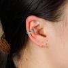 Clip para Oreja de Serpiente de Diamante Completo Transfronterizo Europeo y Americano Pendientes de Serpiente Pequeña para Hombres y Mujeres Exquisito Clip para Oreja de Circonita con Incrustaciones a Mano de Tres Capas sin Agujeros en las Orejas