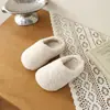 Pantuflas de algodón abiertas para niños para usar en exteriores, nuevo estilo coreano otoño e invierno 2026, pantuflas de felpa cálidas y peludas para casa para niños y niñas