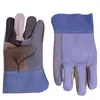 Guantes de Soldadura de Espuma de Color Mixto Cortos, Guantes de Protección Laboral de Cuero Genuino de Primera Capa, Guantes Protectores de Cuero para Soldadura de Muebles y Jardinería