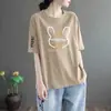 Artículos de excedente de comercio exterior transfronterizo de marcas famosas, con etiquetas retiradas, devueltos de la tienda, camiseta casual simple de manga corta holgada para adelgazar de comercio exterior, cuello redondo