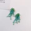 Aretes de Cuentas Hechos a Mano de Fuegos Artificiales de Color Sólido para Mujer Retro Elegante Elegante Vestido Combinable Aretes Citas Festivas Joyería para las Orejas