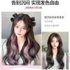 Extensões de Cabelo Clip-In para Mulheres, Extensões de Cabelo Coloridas Invisíveis de Uma Peça para Cabelos Cacheados, Cabelo Longo Descolorido Volumoso