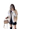 Bienestar Qing Calentando Frío Cuello Estilo Occidental Perfil Abrigo de Felpa Abrigo Cálido Grueso Nuevo Otoño e Invierno para Mujer M0805W
