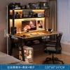 Mesa de computadora con tablero perforado para el hogar, escritorio sencillo, mesa con estantería integrada, mesa de estudio para secundaria, escritorio para dormitorio pequeño