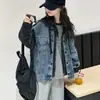 Chaqueta vaquera para niña 2026 nuevo estilo moda coreana con capucha atuendo de primavera para niñas mayores, look casual de dos piezas top