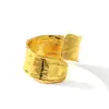 Anillo de Cobre Cuadrado Irregular con Pedrería Retro Europeo y Americano de Venta Caliente Transfronteriza, con un Toque de Alta Gama, Diseño Minimalista de Nicho, Anillo Abierto