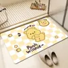 Tapete de Banheiro Absorvente de Urso de Desenho Animado, Tapete para Pés de Banheiro, Tapete de Chão de Lama de Diatomáceas, Tapete de Chão para Banheiro Antiderrapante de Secagem Rápida