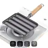 Sartén para asar salchichas de hierro fundido electrodoméstico para asar salchichas pastel de arroz a la parrilla brochetas de cordero a la parrilla gluten a la parrilla molde para salchichas plato para asar salchichas al aire libre