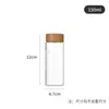 Garrafa de Desejos de Vidro Borossilicato Alto com Tampa de Bambu, Garrafa para Embalagem de Pó de Cordyceps, Garrafa Transparente com Diâmetro de 47mm, Garrafa com Tampa de Rosca Controlada e Boca Larga