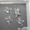 X81 acessórios de unha laço de organza pilha diamante acabamento feito à mão ovo de pombo oval diamante decoração de unha acessórios